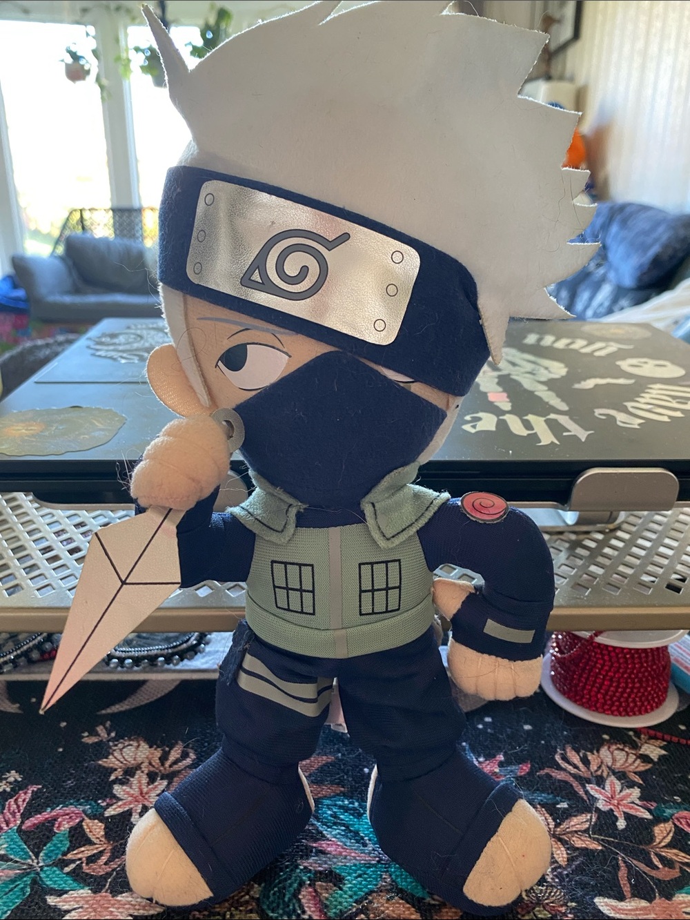 Kids Ninja Plush Costume in Navy and Light Green